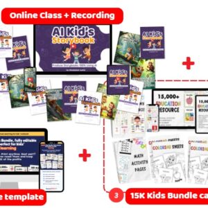 Online Class Story AI +Recording Session + Website Template + 15K Kids Bundle can Resell